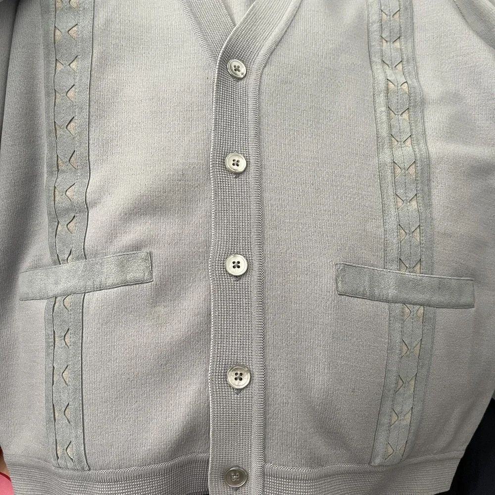 Vtg St. Croix Harveys Mens Button Front Cardigan Size M Zephyr Wool‎ Grandpacore